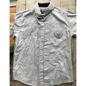 Kenneth Cole Reaction Gray boys Dresss Shirt 5 Cotton